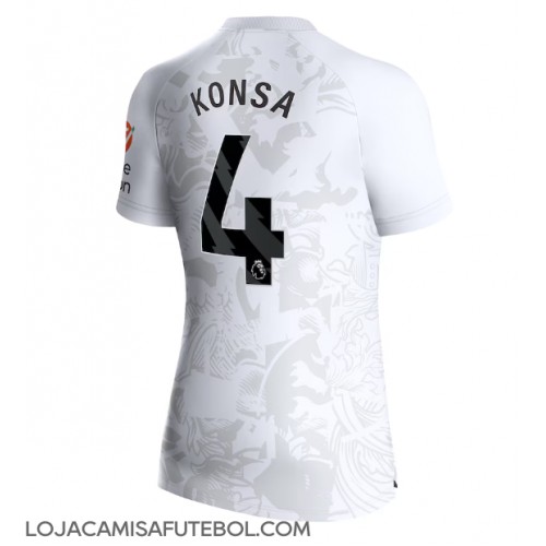 Camisa de Futebol Aston Villa Ezri Konsa #4 Equipamento Secundário Mulheres 2023-24 Manga Curta